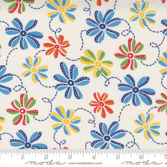 Story Time Ribbon Daisy White 21792-11 HALF YARD American Jane for Moda
