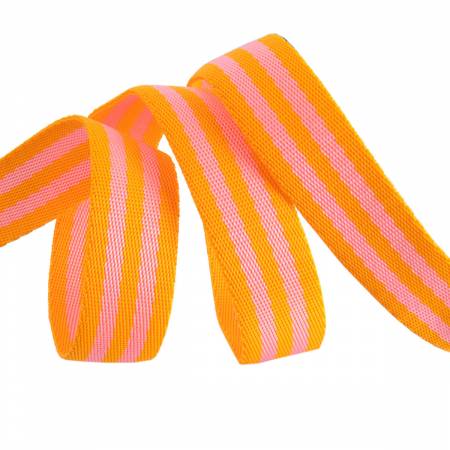 2yd Pink and Orange-1in wide-Tula Pink Webbing