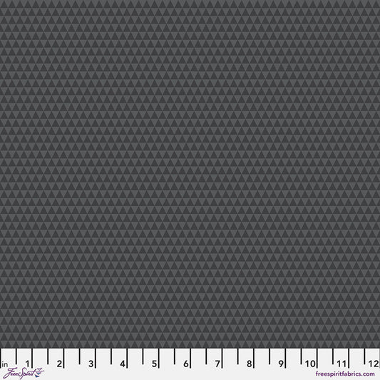 Pattern of small dark gray triangles on a gray background.