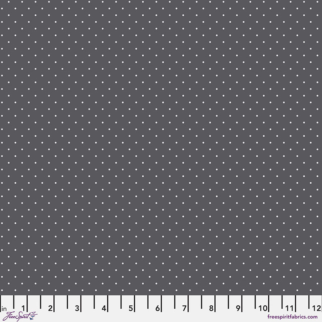 Dark Gray fabric with small light grey tiny polka dots.