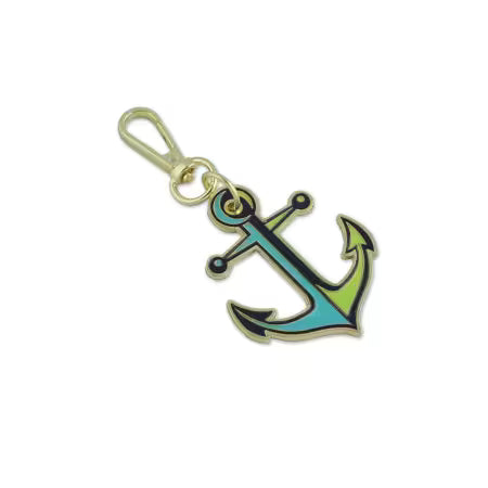 aqua and green anchor charm