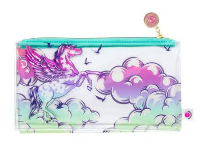  clear Pencil pouch with a pegasus design 