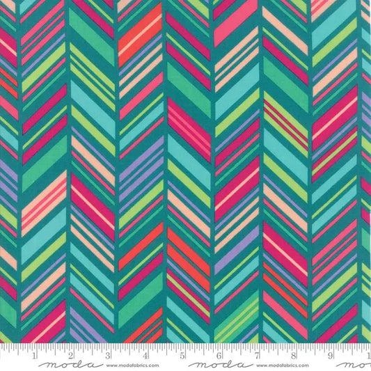 Painted Garden Teal 11813-17 Crystal Manning for Moda